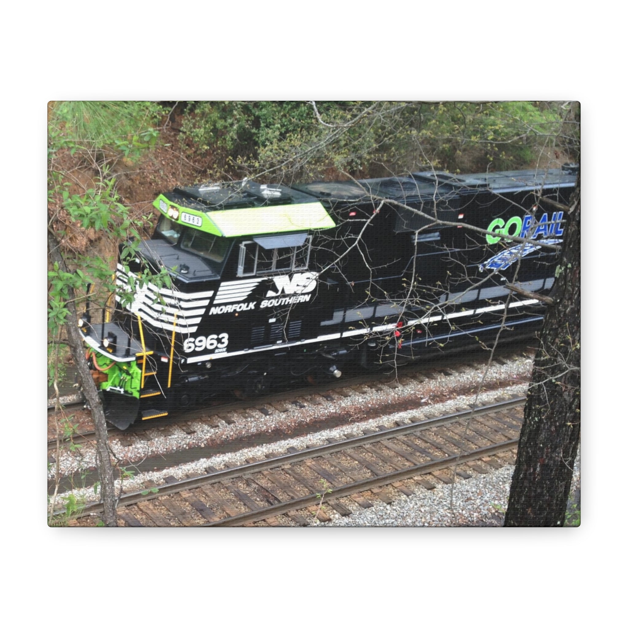 Norfolk Southern Locomotive Matte Canvas Print — Stretched Train Wall Art