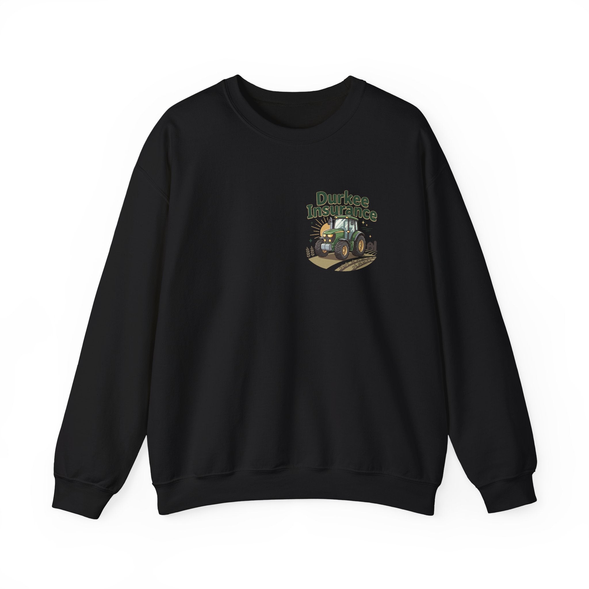 Tractor Crewneck Sweatshirt — "Durkee Insurance" Farm Logo