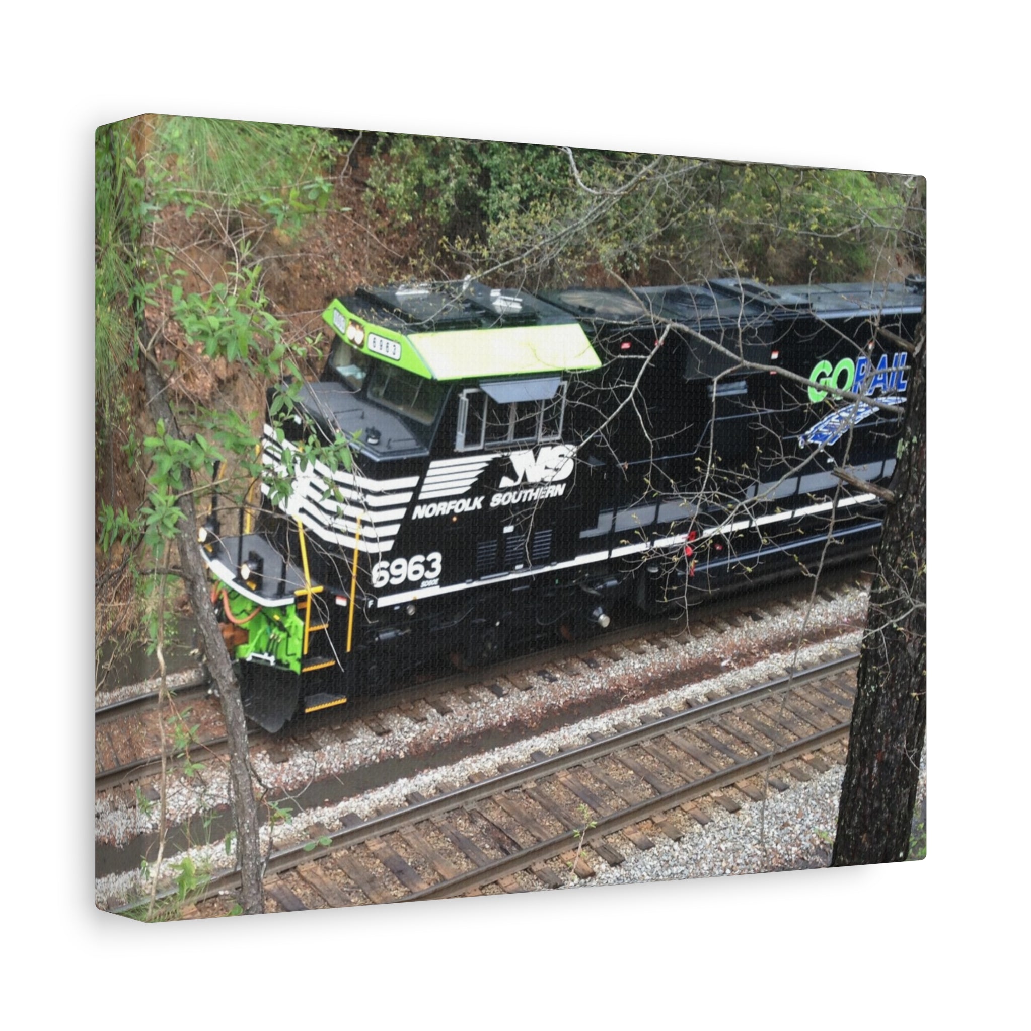 Norfolk Southern Locomotive Matte Canvas Print — Stretched Train Wall Art