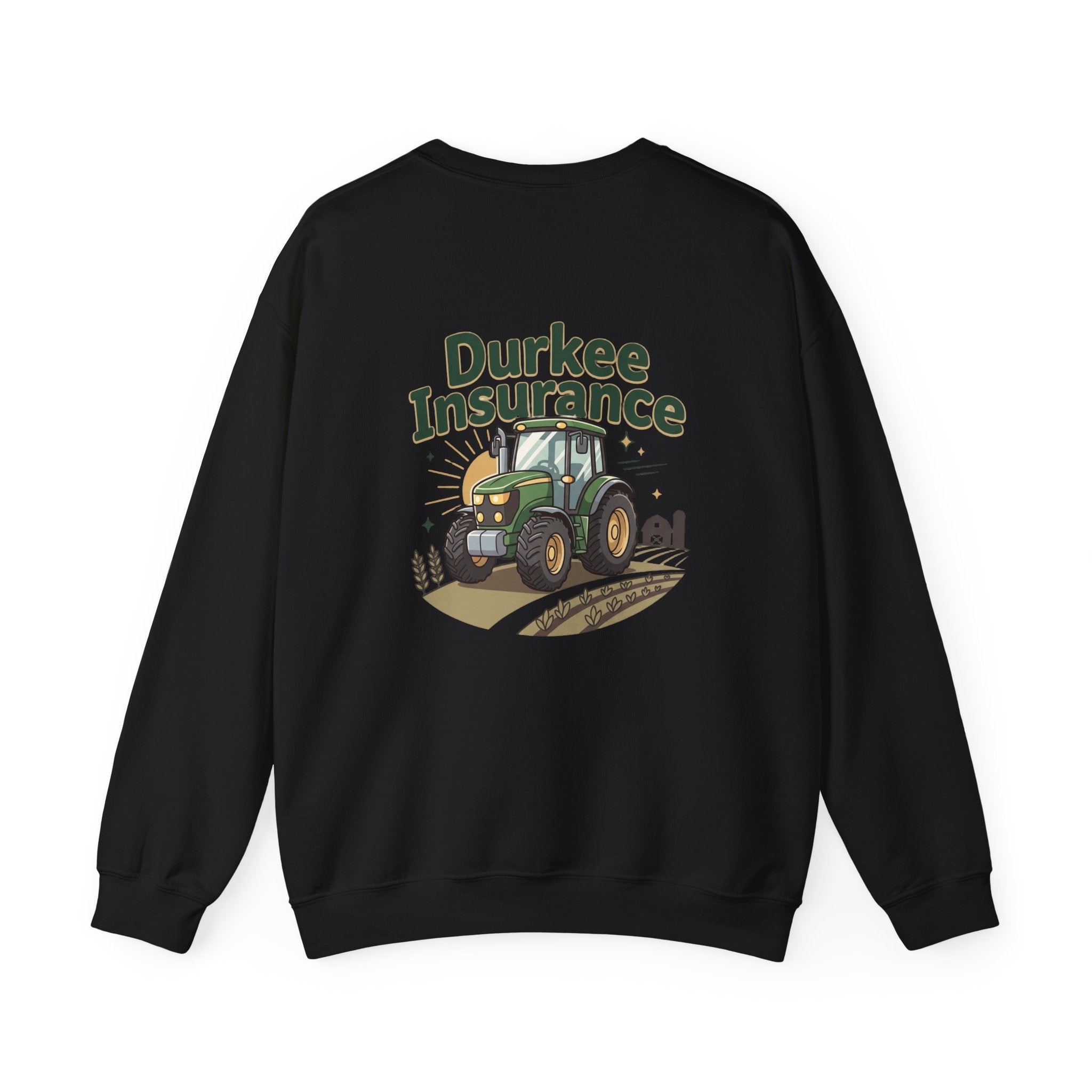 Tractor Crewneck Sweatshirt — "Durkee Insurance" Farm Logo
